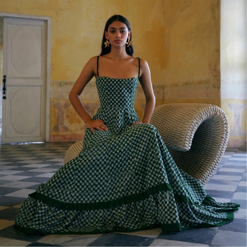 De Castro Checkmate Dress in Green
